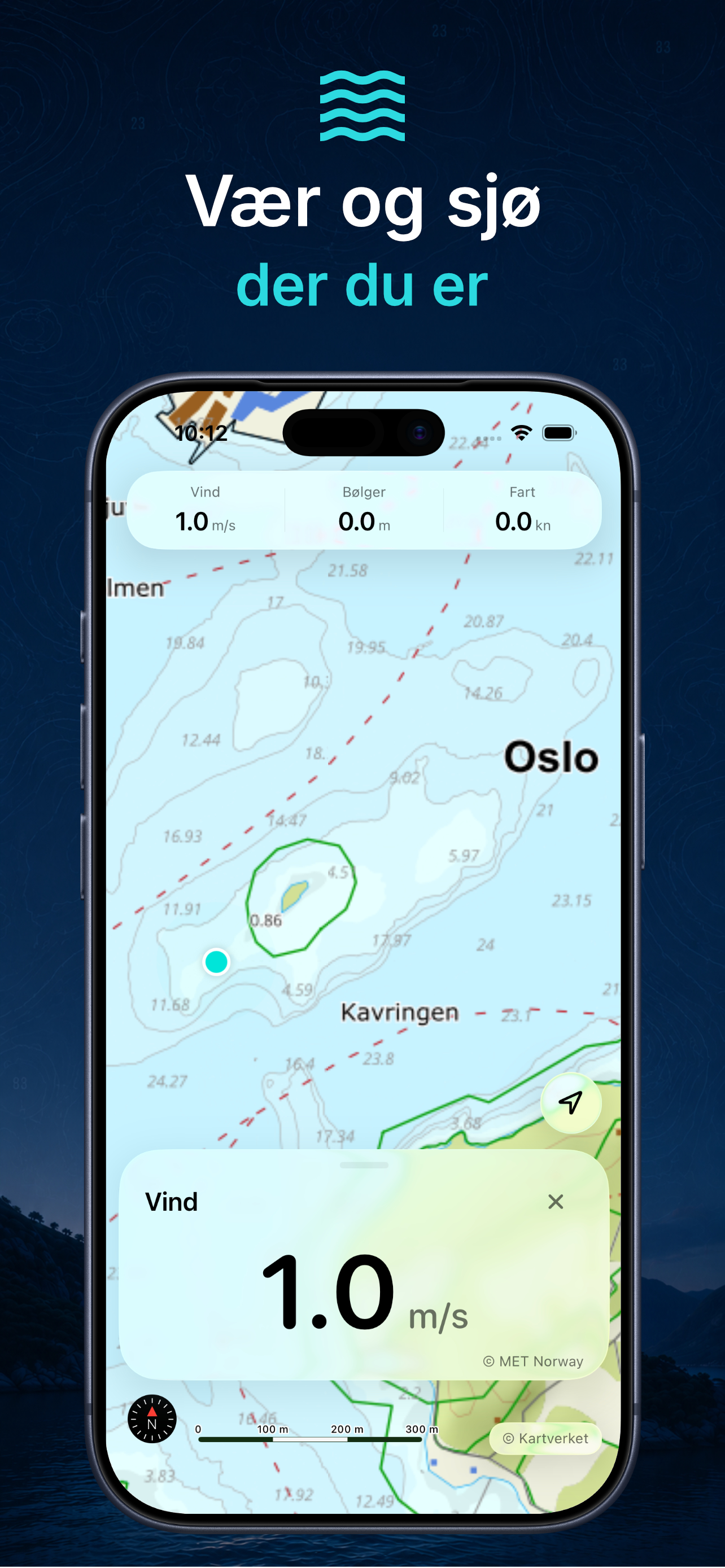 Værvarsel på kartet